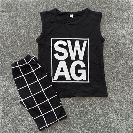 تیشرت شلوارک SWAG مشکی تکسایز