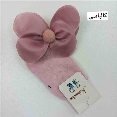 جوراب گل پوم دار