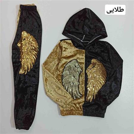 هودی شلوار دو رنگ بال پولکی
