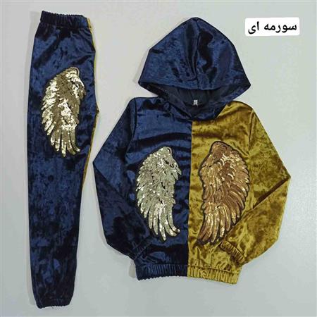 هودی شلوار دو رنگ بال پولکی