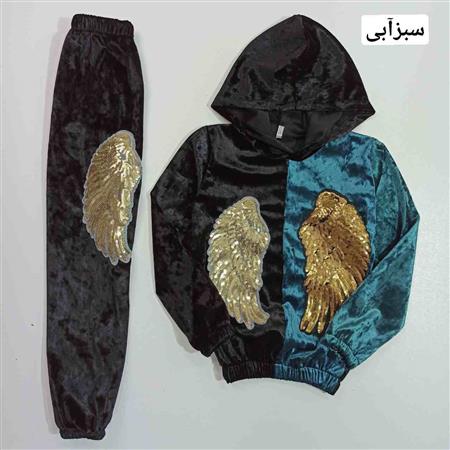 هودی شلوار دو رنگ بال پولکی