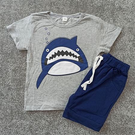 بلوز شلوارک سورمه ای shark تکسایز