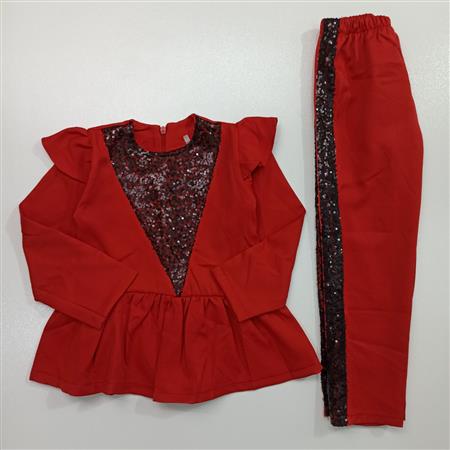 ست شومیز شلوار پولکی