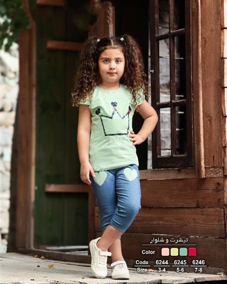 ست تاپ شلوارک تاج سایز ۳ و ۴