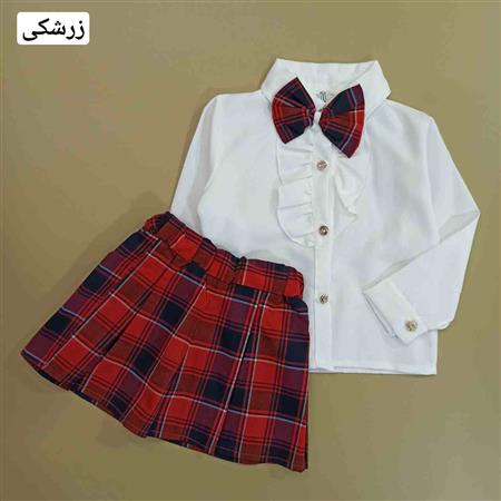 سه تیکه شومیز دامن و پاپیون