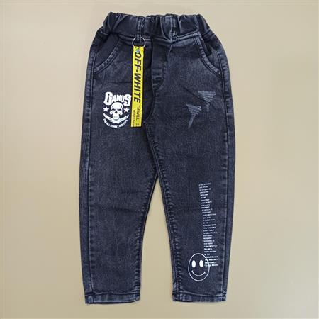 شلوار مام استایل پسرانه ذغالی off white