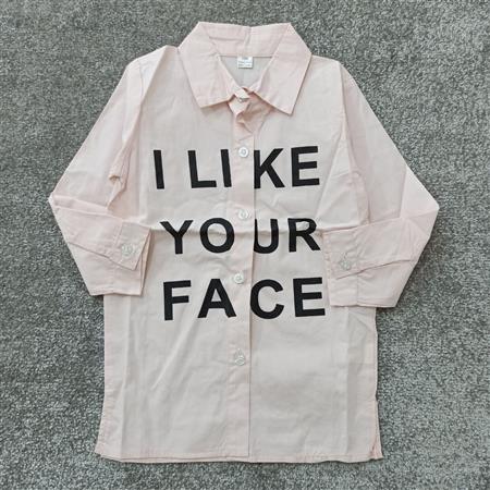 پیراهن صورتی I like your face تکسایز