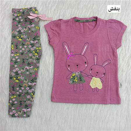 ست تیشرت شلوار مادر و بچه خرگوش سایز کوچک