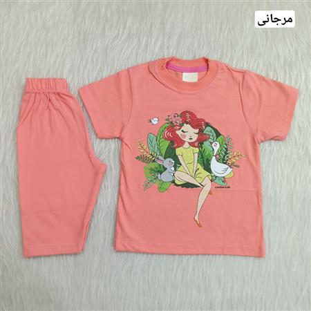 تیشرت شلوارک دخترک و اردک سایز بزرگ