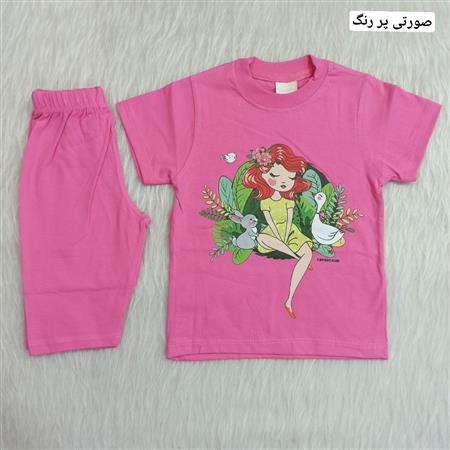 تیشرت شلوارک دخترک و اردک سایز بزرگ