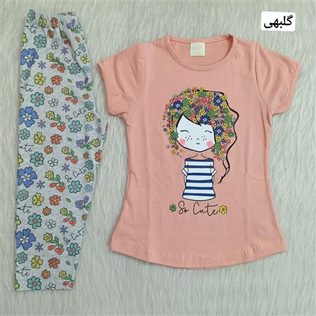 ست تیشرت شلوارک دخترانه دخترک مو گلگلی