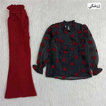 شومیز شلوار مجلسی حریر توپی
