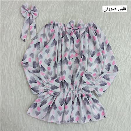 شومیز مجلسی پاپیونی همراه با گیره سر