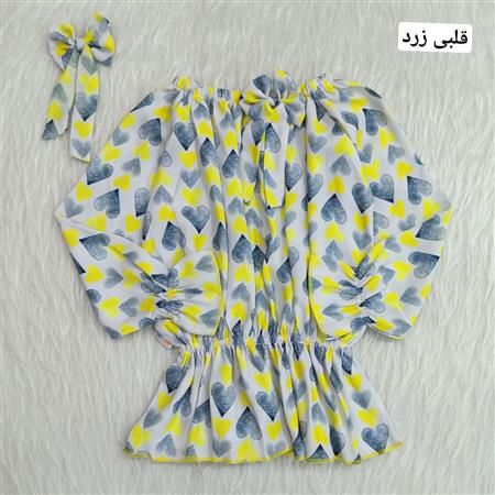 شومیز مجلسی پاپیونی همراه با گیره سر