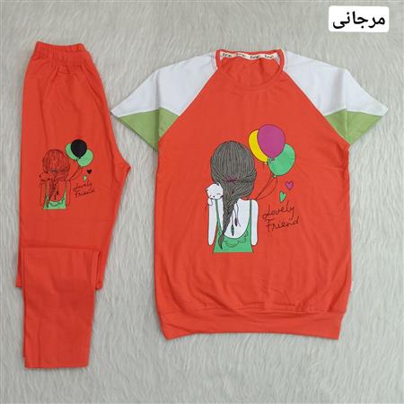 ست تیشرت شلوار دخترانه دختر و بادکنک