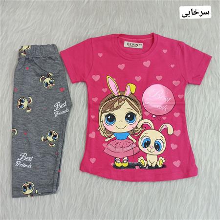 تیشرت شلوارک دختر مهربون و خرگوش