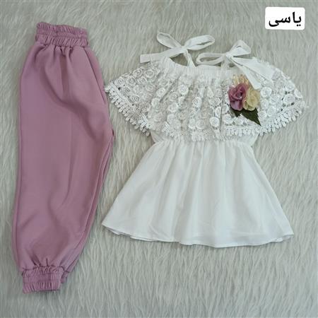 ست تاپ شلوار مجلسی دانتل