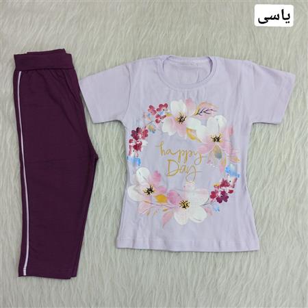 تیشرت شلوارک حلقه گل