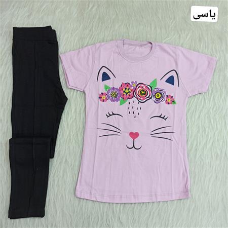 تیشرت شلوار پیشی گلگلی