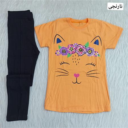 تیشرت شلوار پیشی گلگلی