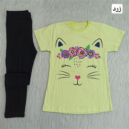 تیشرت شلوار پیشی گلگلی