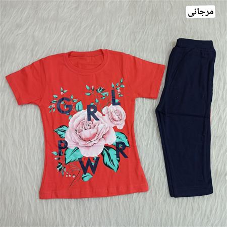 تیشرت شلوار گل رز سایز بزرگ