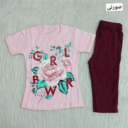 تیشرت شلوار گل رز سایز بزرگ
