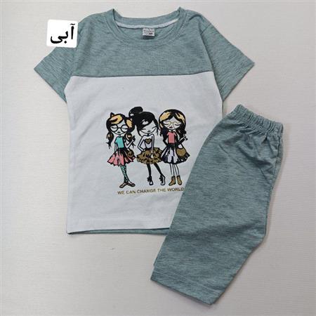 تیشرت شلوارک دو رنگ سه دختر