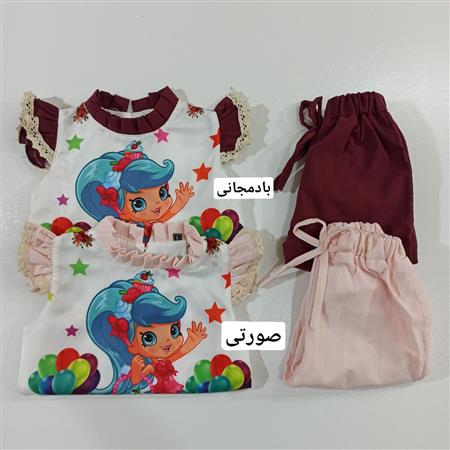 تاپ شلوارک دختر توت فرنگی و بادکنک