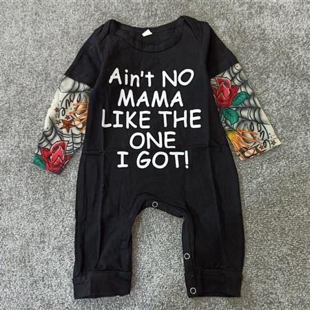 سرهمی مشکی آستین طرحدار Mama تکسایز