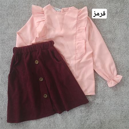 شومیز دامن چیندار تکسایز