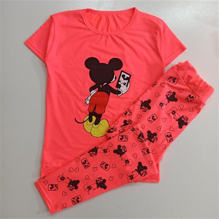 تیشرت شلوار میکی سلفی زنانه