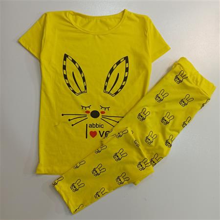ست تیشرت شلوار love rabbit زنانه