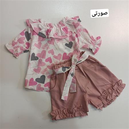 پیراهن شلوارک طرح قلبی