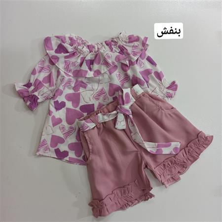 پیراهن شلوارک طرح قلبی