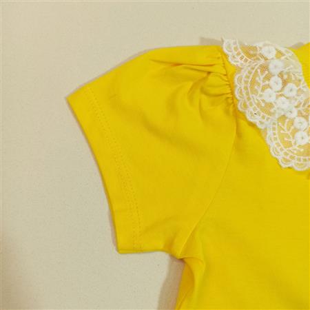 تیشرت تک دخترانه یقه گیپور