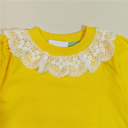 تیشرت تک دخترانه یقه گیپور
