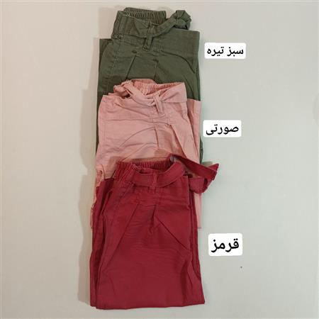 شلوار برمودا دخترانه کتان نیم بگ