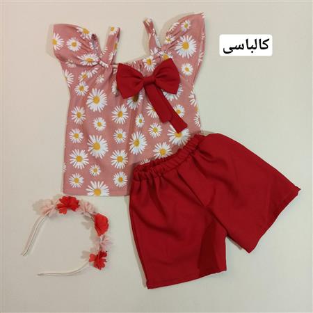 شومیز شلوارک بابونه همراه با تل