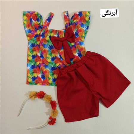 شومیز شلوارک بابونه همراه با تل
