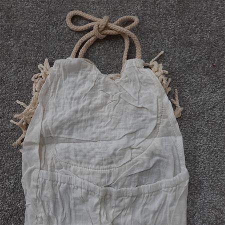 بادی سفید مکرومه دوزی تکسایز