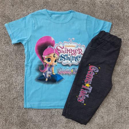 تیشرت شلوارک آبی shine تکسایز