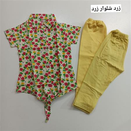 شومیز شلوار نخی طرح گل