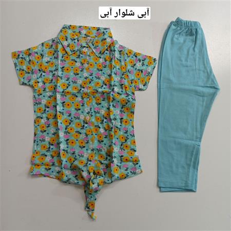 شومیز شلوار نخی طرح گل