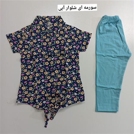شومیز شلوار نخی طرح گل