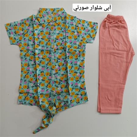 شومیز شلوار نخی طرح گل