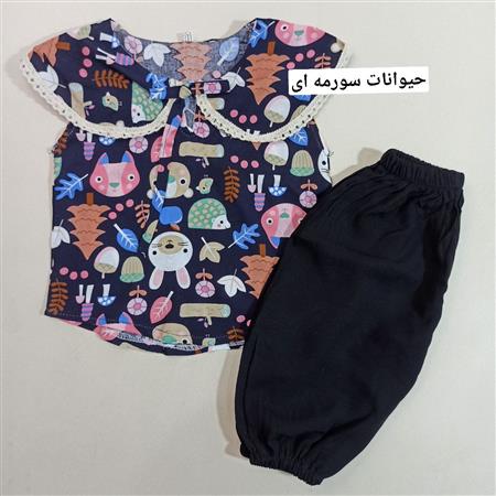 تاپ شلوارک یقه ب ب