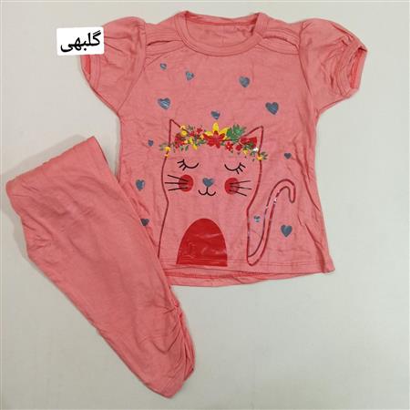 تیشرت شلوارک گربه تاج گل