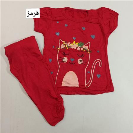 تیشرت شلوارک گربه تاج گل