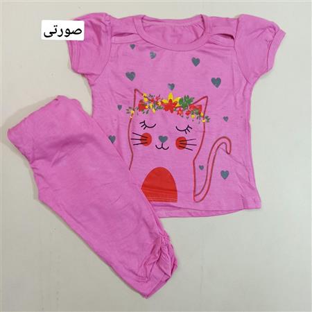 تیشرت شلوارک گربه تاج گل